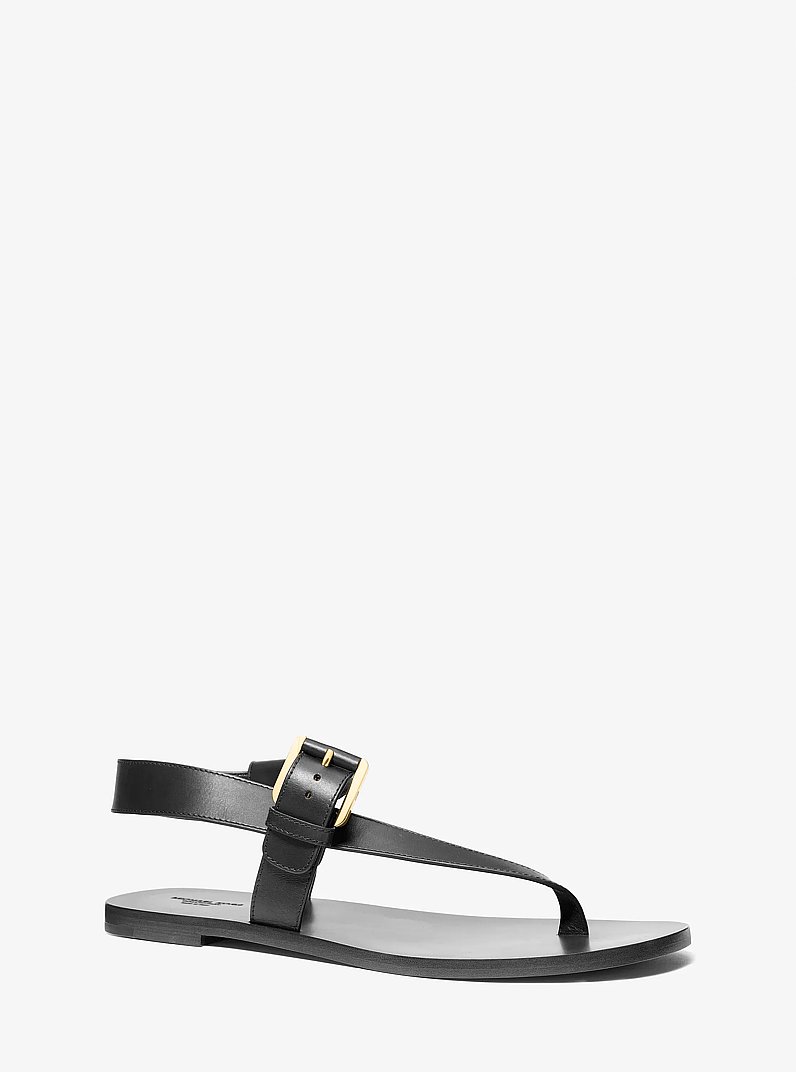 Penelope Leather Sandal in BLACK | Michael Kors