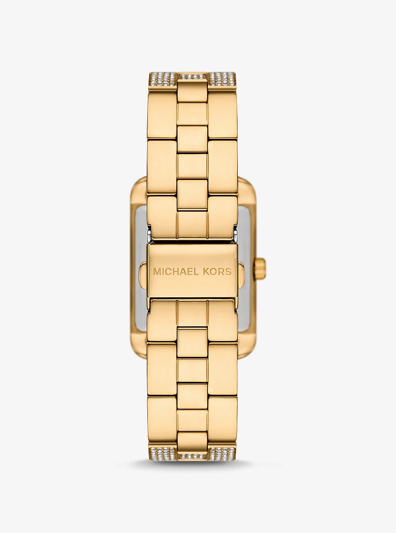 Monroe Pav&eacute; Gold-Tone Watch in GOLD | Michael Kors