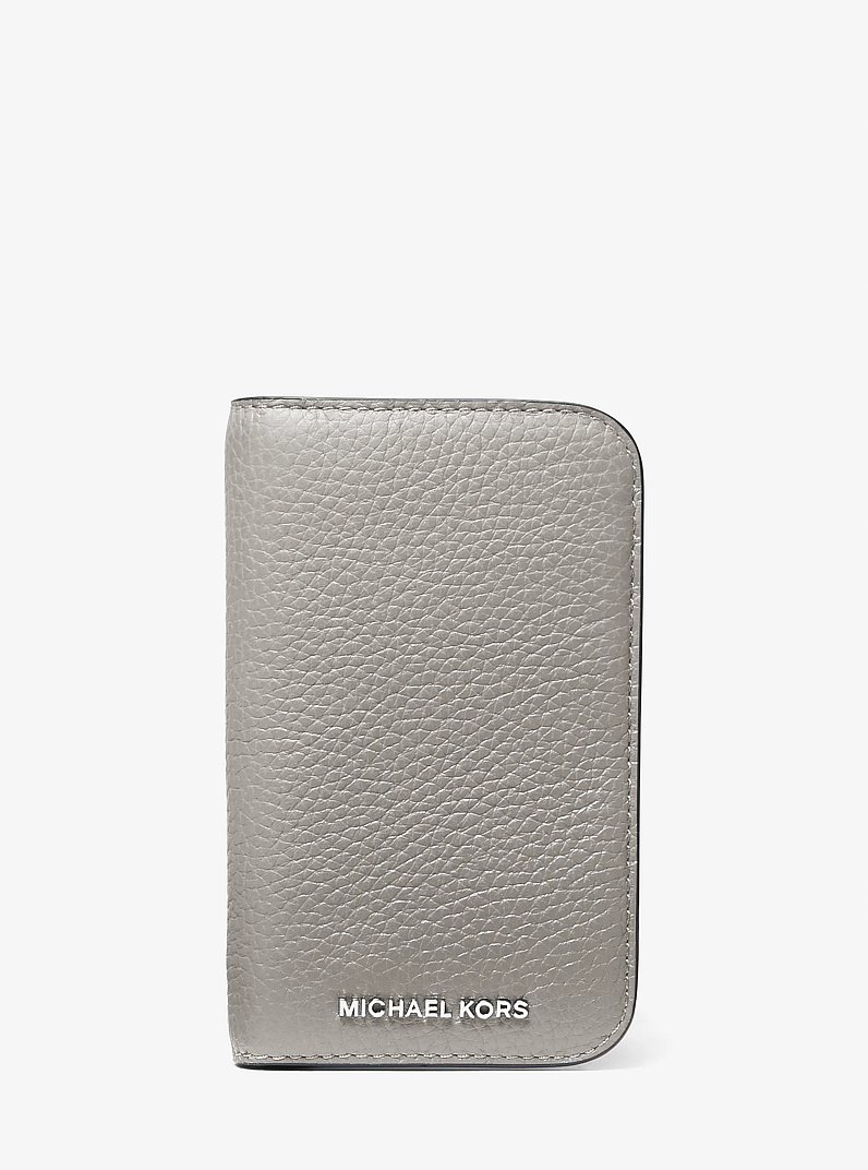 Porte-billets Hudson en cuir grain&eacute; in GRIS CARRI&Egrave;RE | Michael Kors
