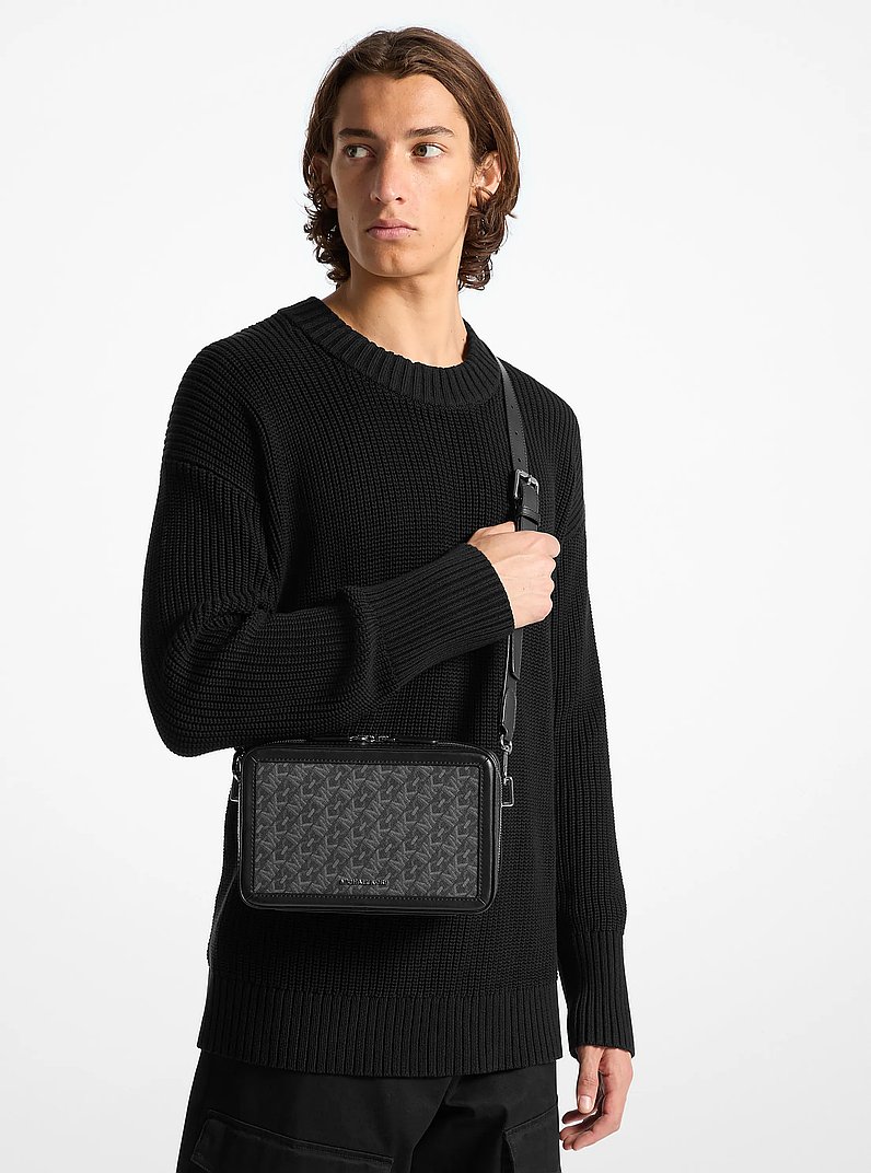 Sac &agrave; bandouli&egrave;re Hudson &agrave; monogramme Empire in NOIR | Michael Kors