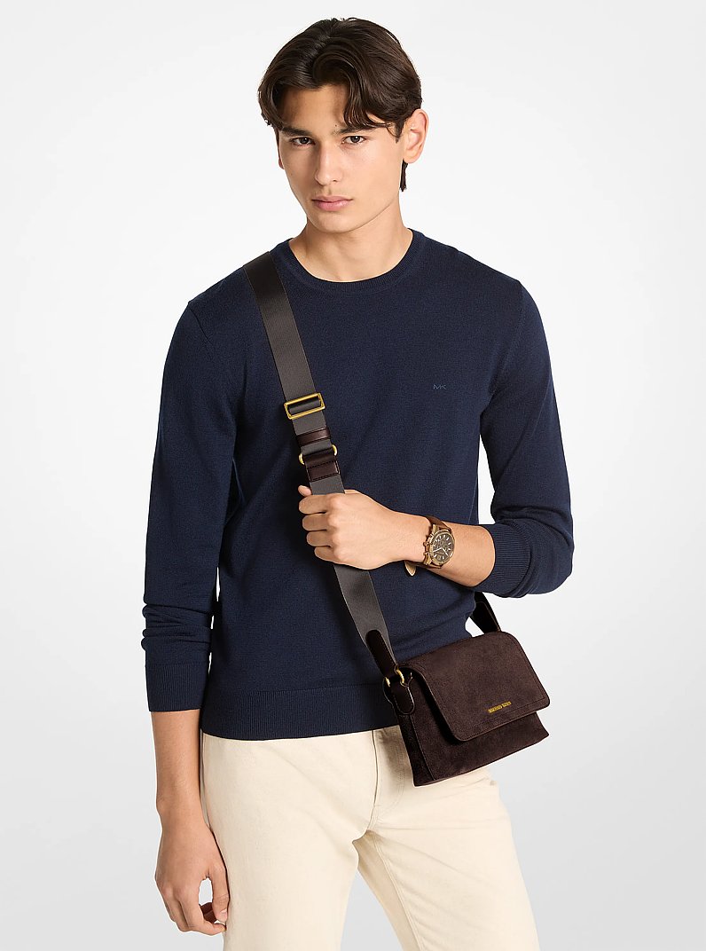 Bolso messenger Hudson mini de gamuza in CHOCOLATE | Michael Kors