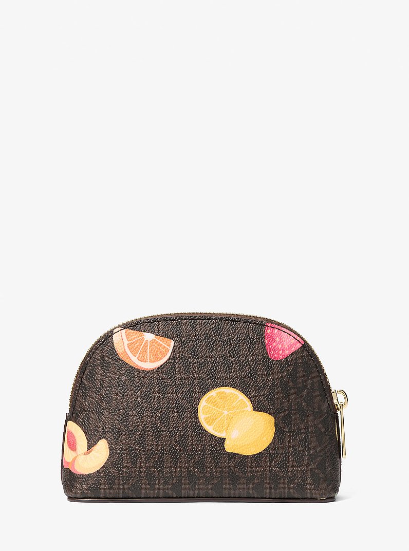 Jet Set Travel Medium Printed Signature Logo Travel Kit in BROWN | Michael Kors