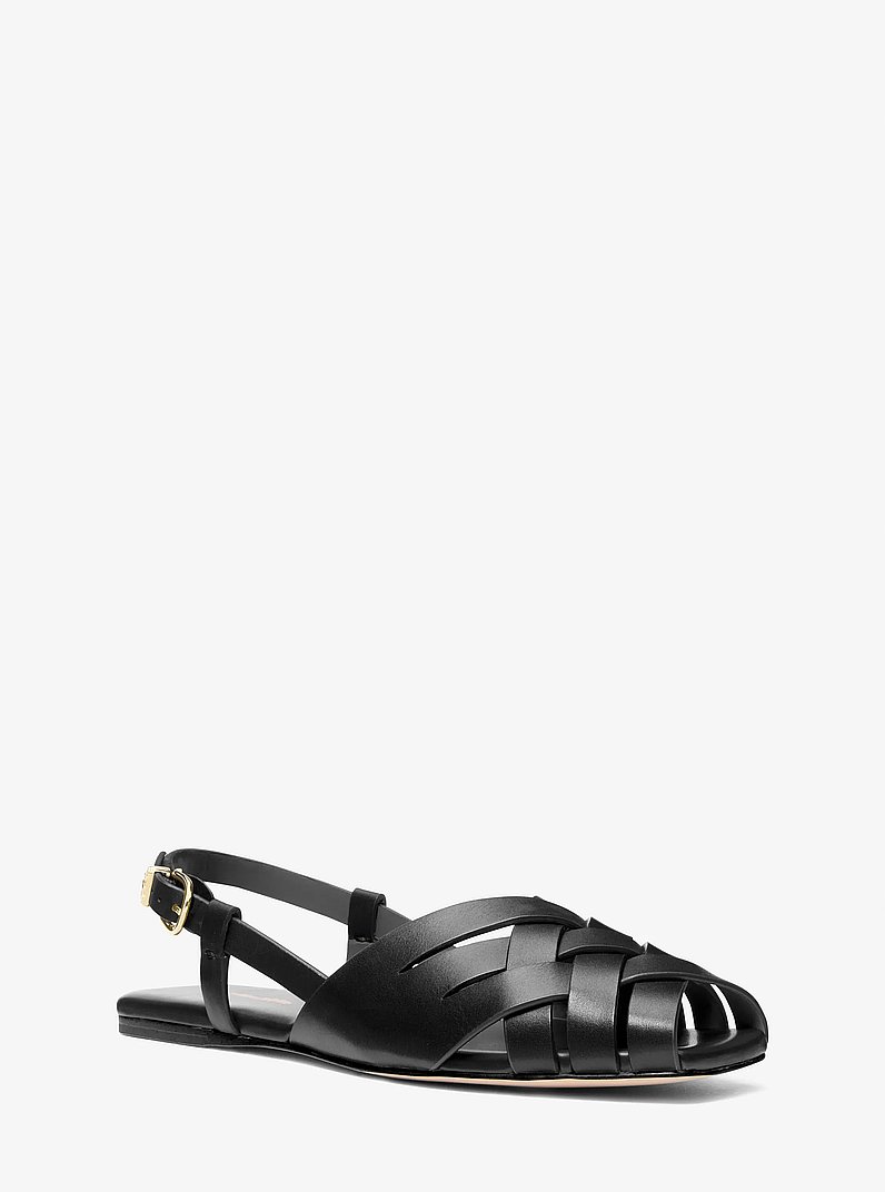 Sandale &agrave; bride arri&egrave;re Irene en cuir tiss&eacute; in NOIR | Michael Kors