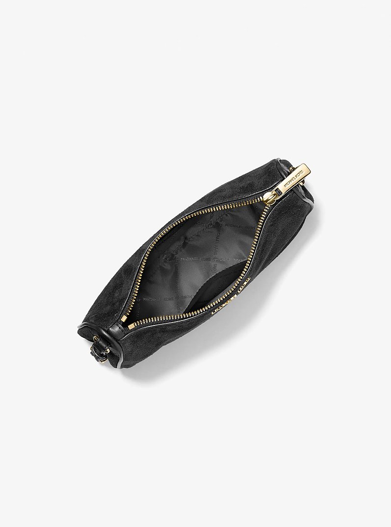 Pochette Jet Set media in pelle scamosciata in NERO | Michael Kors
