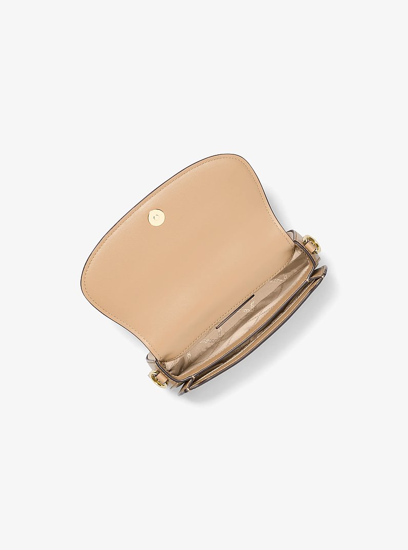 Mila Small Leather Shoulder Bag in CAMEL | Michael Kors