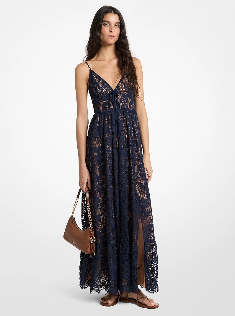 Maxikleid aus floraler Kordelspitze in MIDNIGHTBLUE | Michael Kors