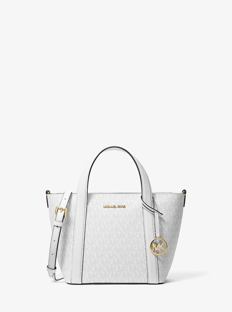 Pratt Small Signature Logo Tote Bag in OPTIC WHITE | Michael Kors