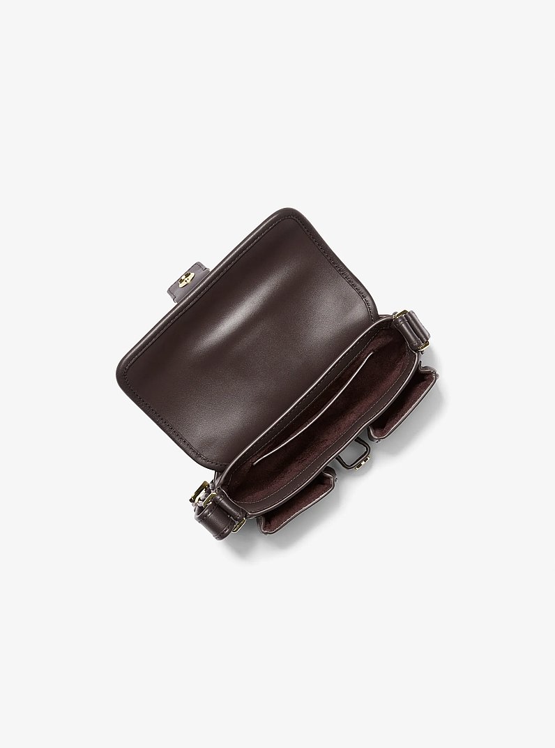 Colby Extra-Small Leather Shoulder Bag in CHOCOLATE - Sale