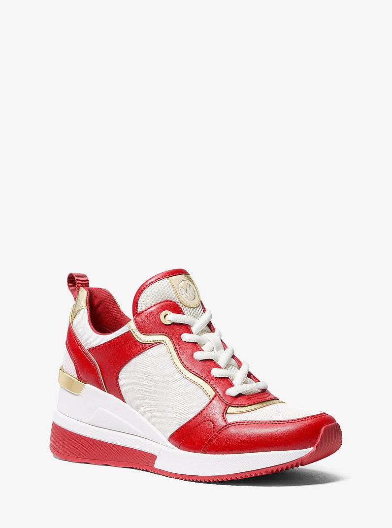 Crista Mixed-Media Trainer in BRIGHT RED | Michael Kors