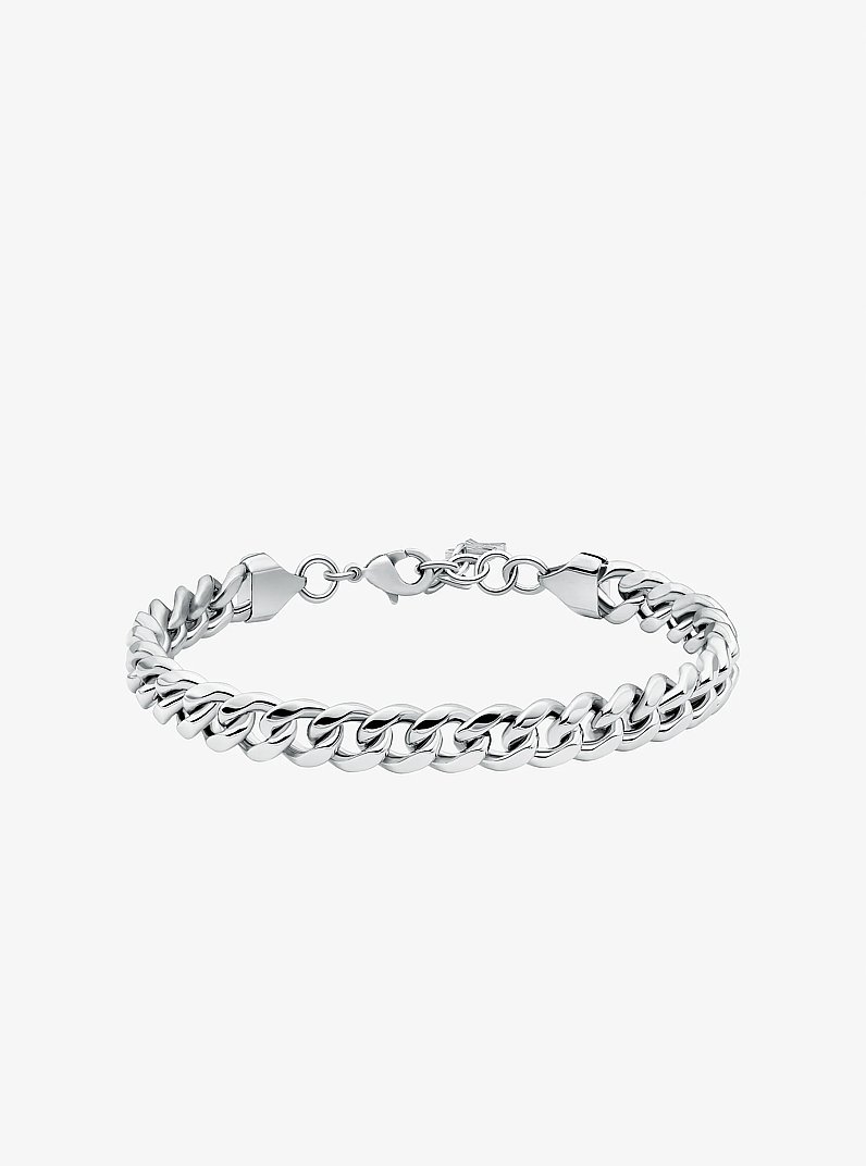 Precious Metal-Plated Brass Curb-Link Chain Bracelet in SILVER | Michael Kors