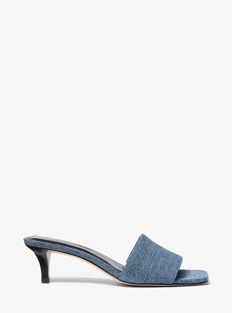 Merriam Denim Kitten Heel Sandal in UNION WASH | Michael Kors