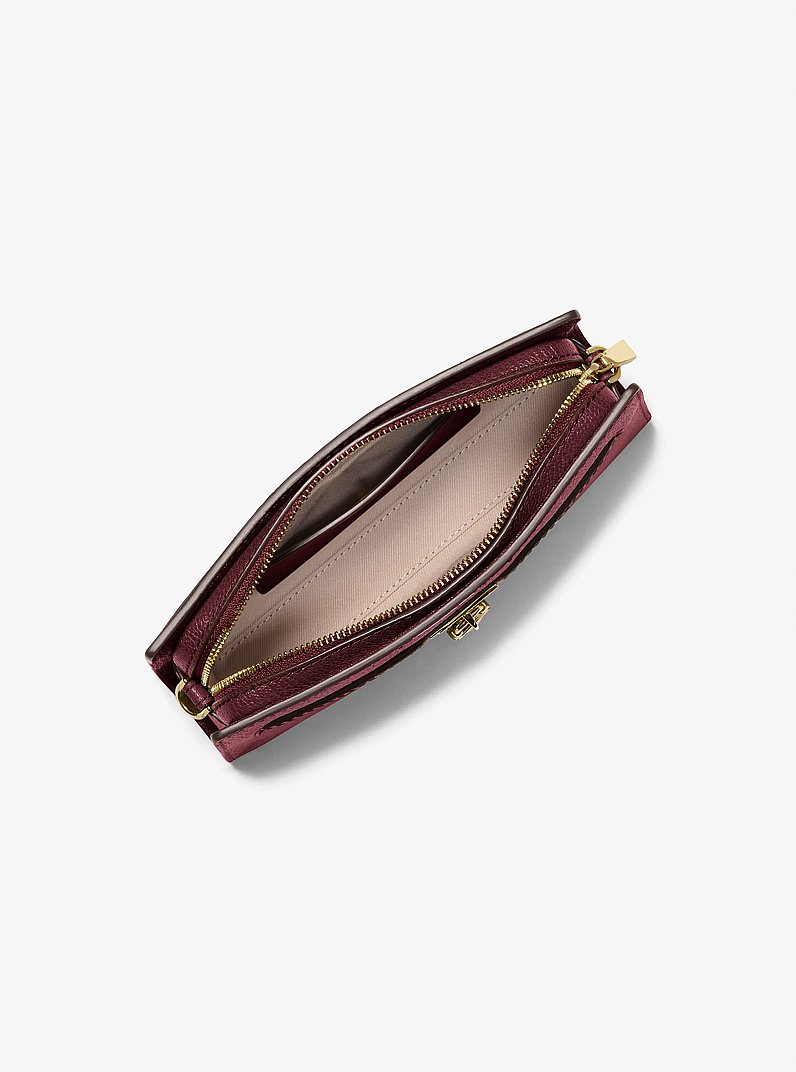 Hamilton Moderne Extra-Small Leather Convertible Crossbody Bag in DEEP RED | Michael Kors
