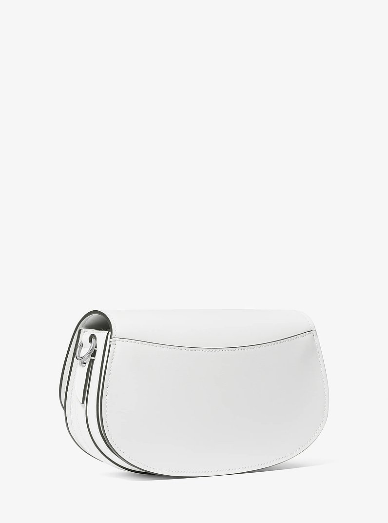 Messenger-Tasche Mila Medium aus Leder in OPTIC WHITE | Michael Kors