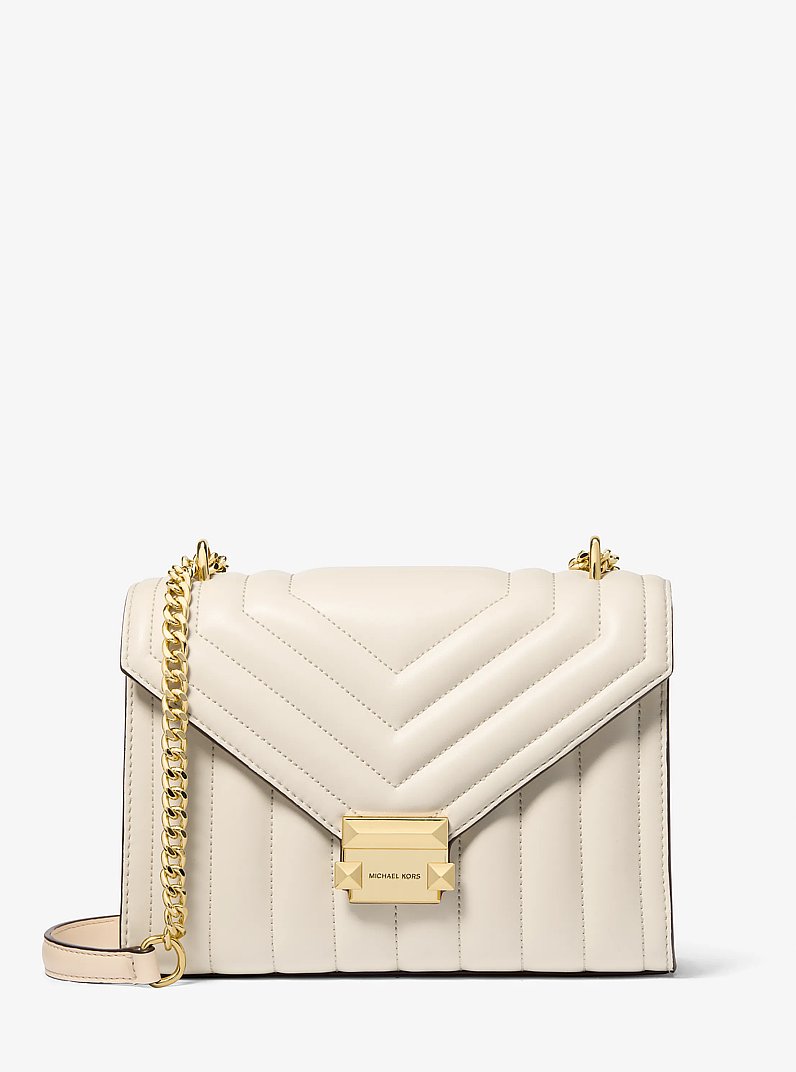 Whitney Medium Quilted Shoulder Bag in LT CREAM | Michael Kors