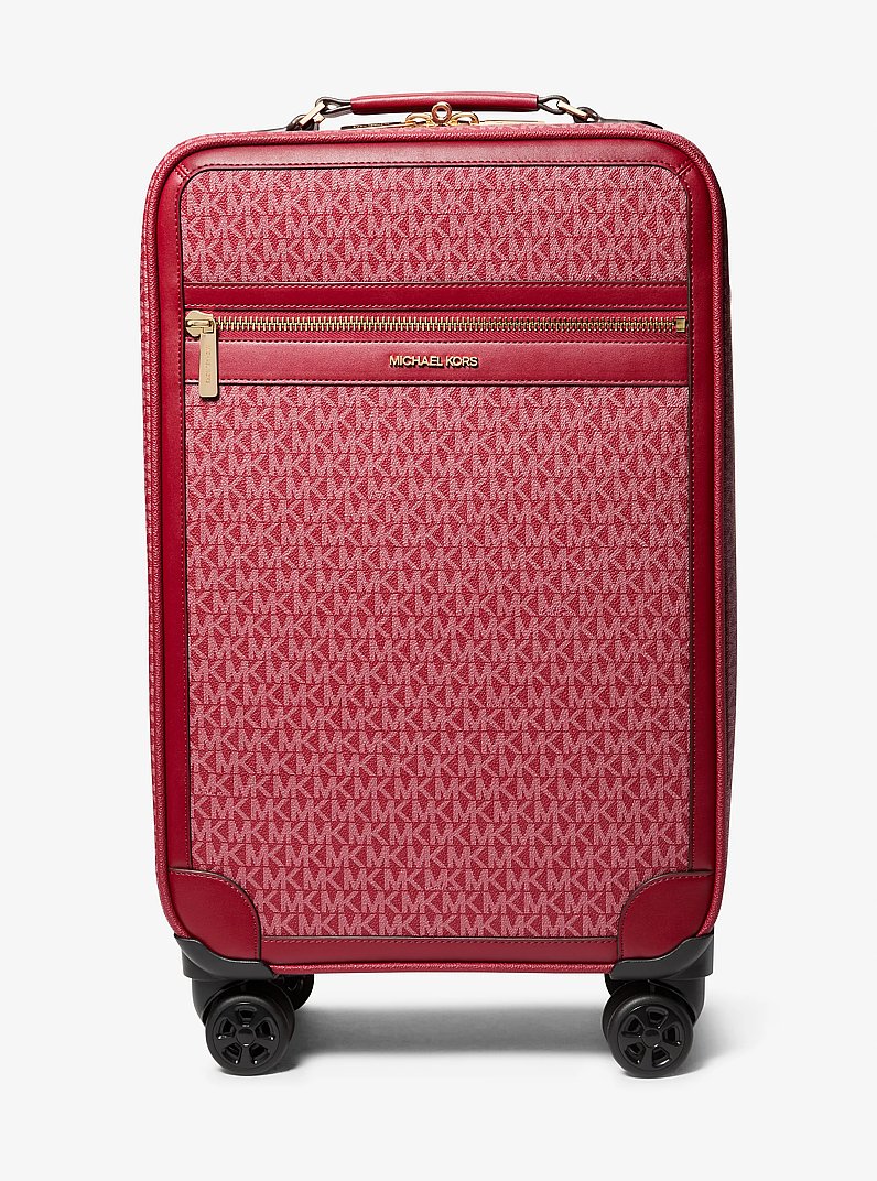 Jet Set Travel Small Signature Logo Suitcase in CHERRY | Michael Kors