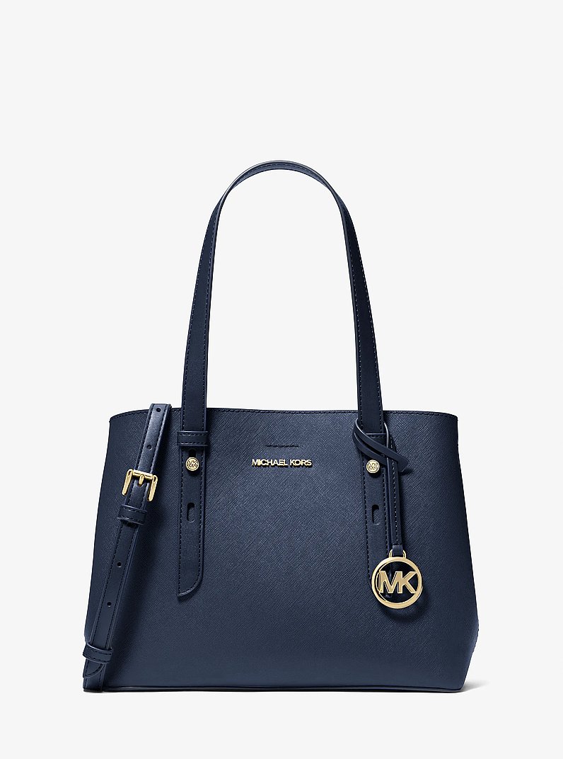 Bolso tote Mel peque&ntilde;o de piel de saffiano in AZUL MARINO | Michael Kors