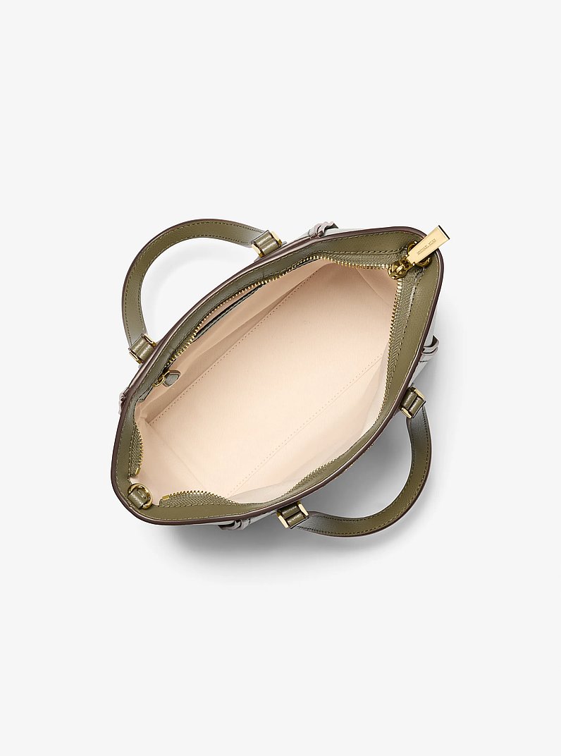 Taryn Small Leather Convertible Crossbody Bag in SAFARI GREEN | Michael Kors