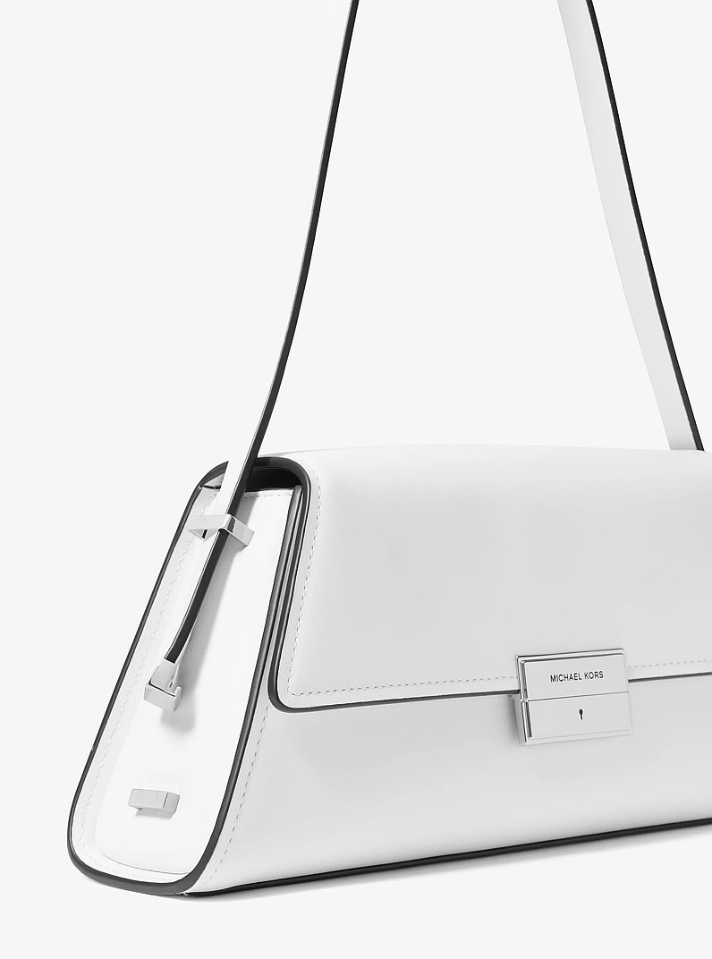 Schultertasche Ludlow Medium aus Leder in OPTIC WHITE | Michael Kors
