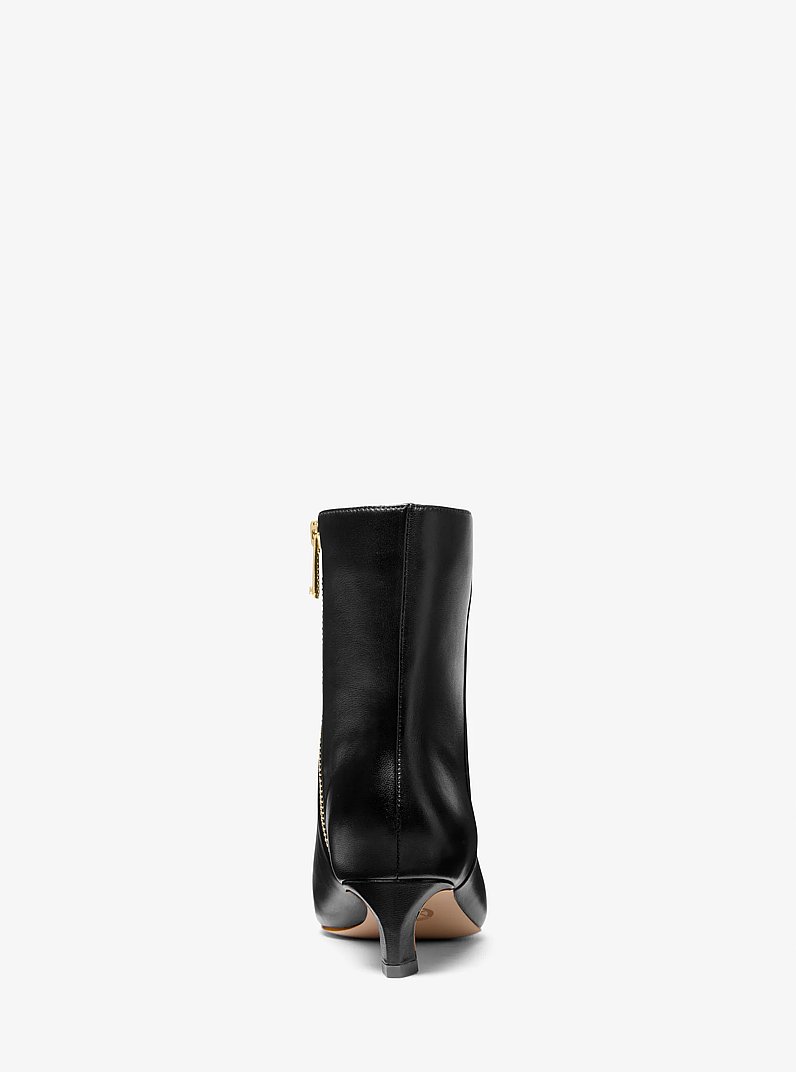 Cosmo Leather Kitten Boot in BLACK | Michael Kors