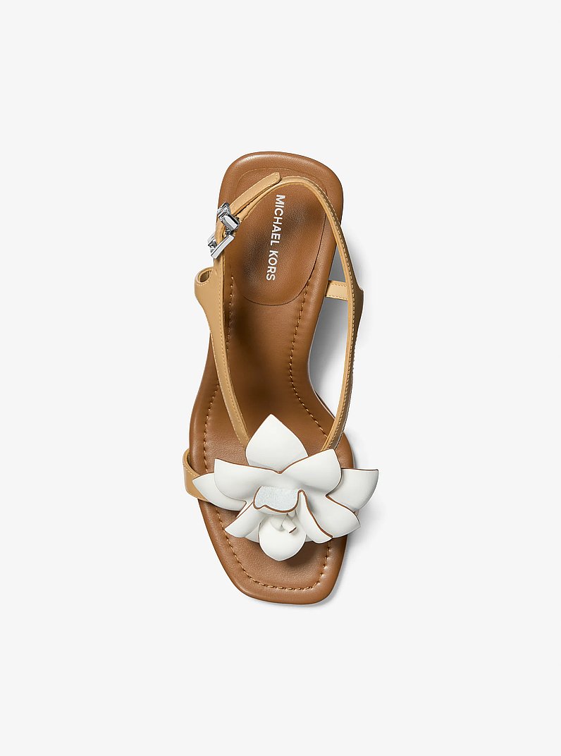 Jacie Leather Sandal in PEANUT | Michael Kors