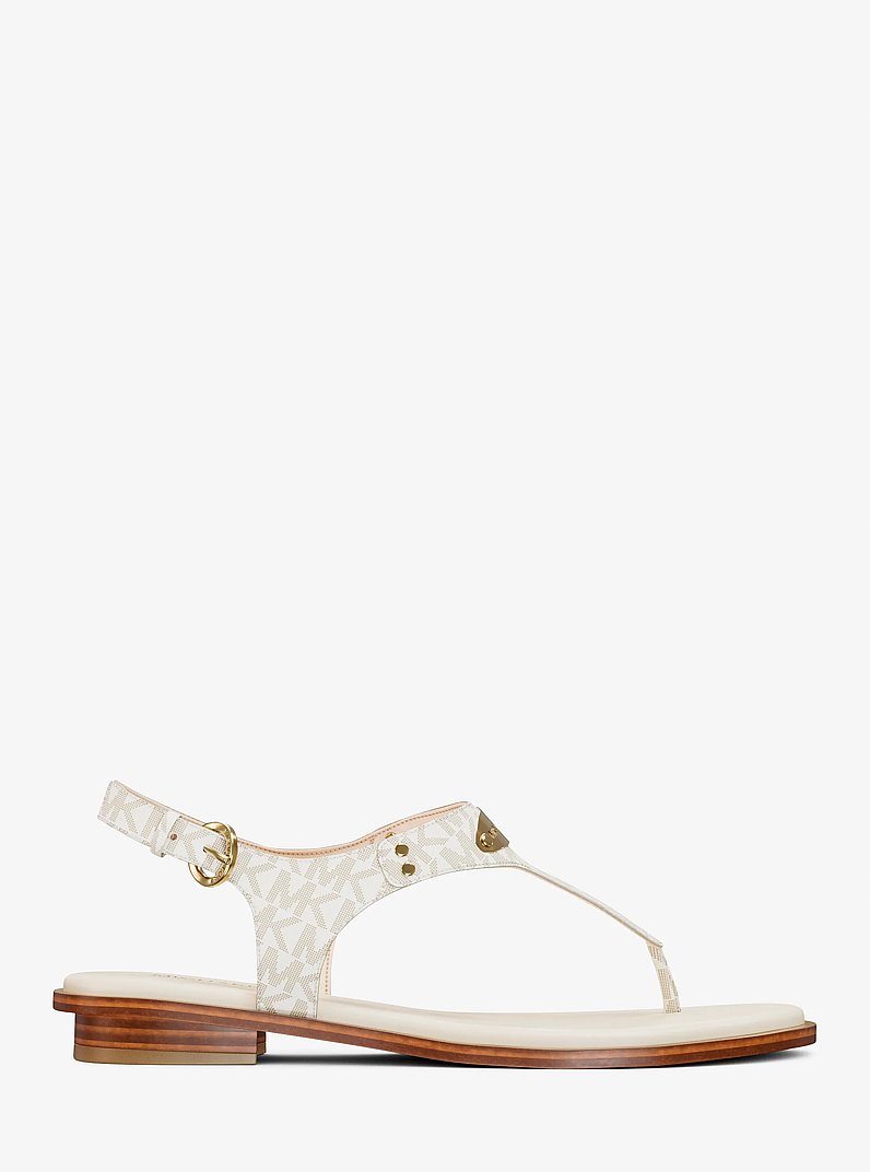 Signature Logo Plate Sandal in VANILLA | Michael Kors