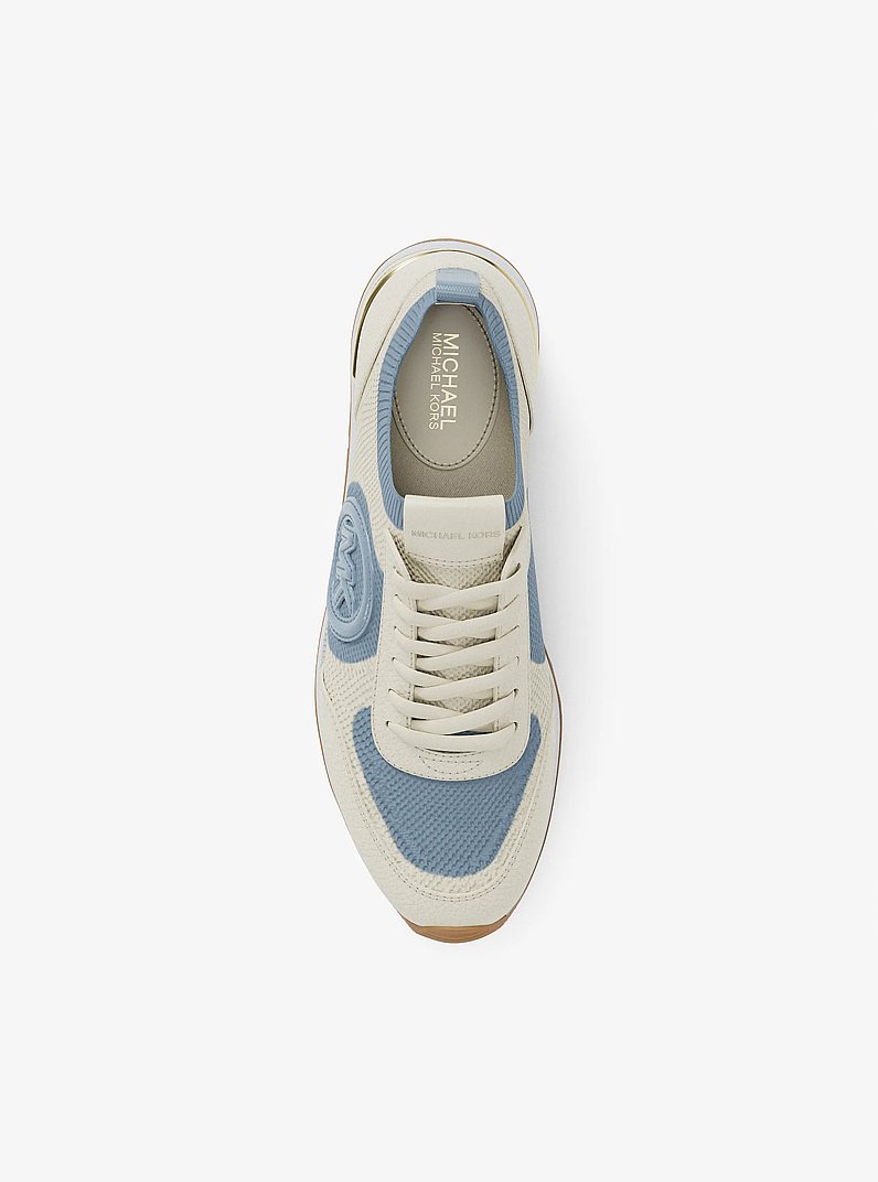 Jenkins Two-Tone Stretch Knit Trainer in PALE BLUE | Michael Kors