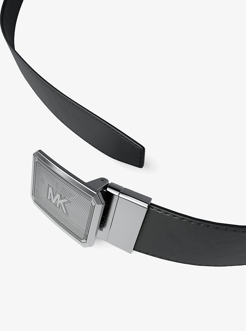 Reversible Leather Belt in BLACK/BLACK | Michael Kors