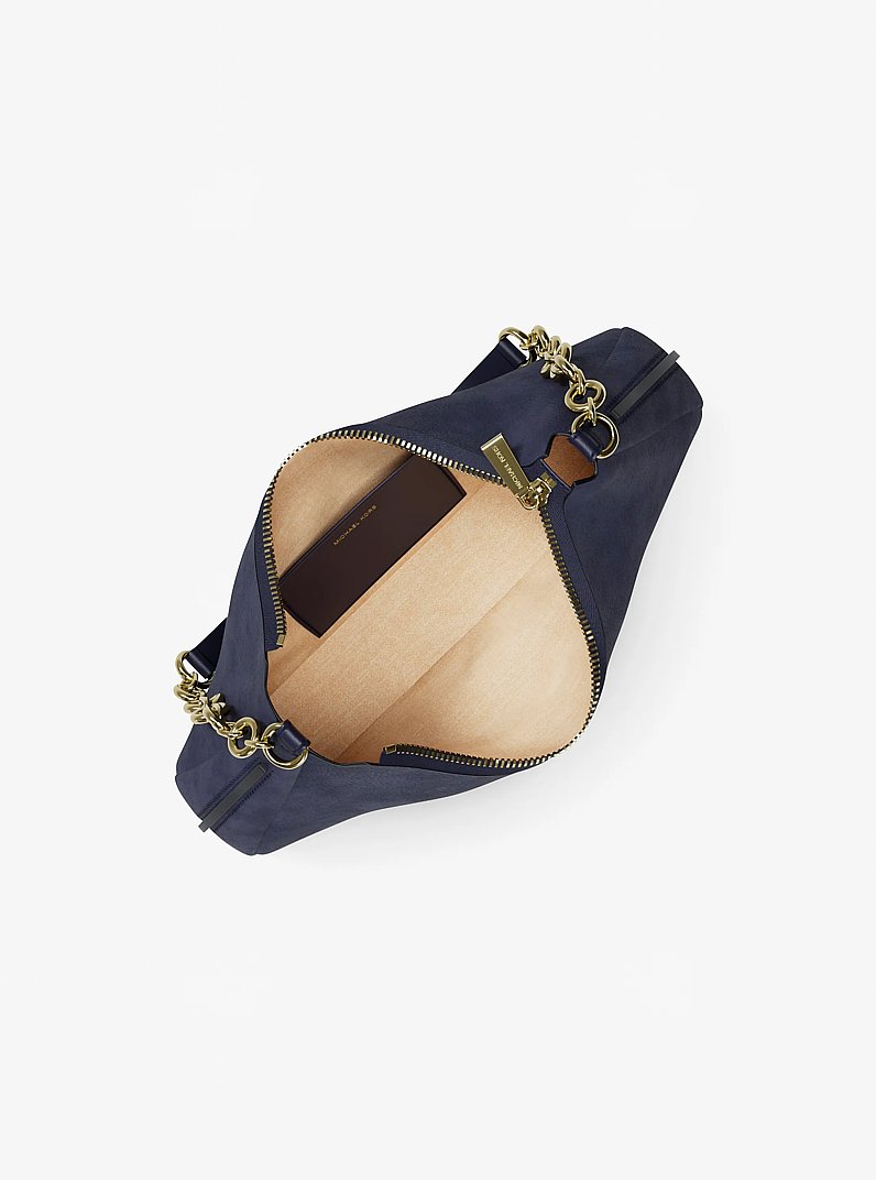 Pochette Nolita Medium aus Nubuk mit Kette in BLAUGR&Uuml;NES KLEID | Michael Kors