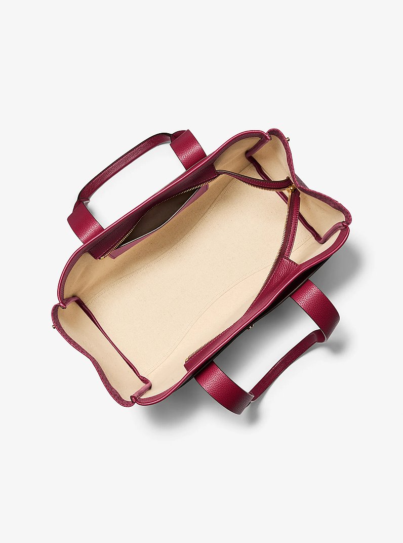 Romee Large Signature Logo and Leather Tote Bag in MULBERRY | Michael Kors