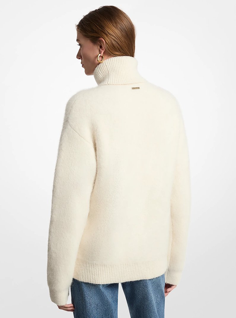 Alpaca Blend Turtleneck Sweater in BONE | Michael Kors