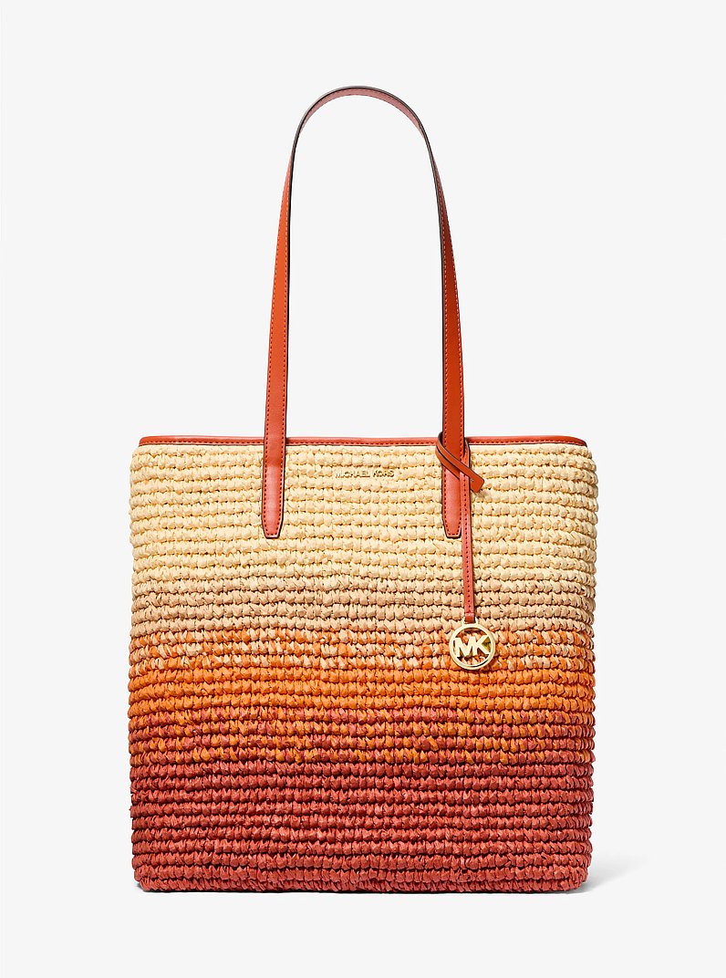 The Michael Ombr&eacute; Straw Tote Bag in RED CLAY | Michael Kors
