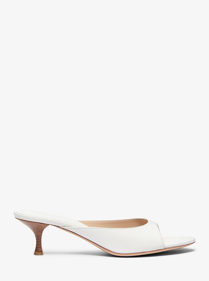 Sandalia de cuero con tal&oacute;n descubierto Arianna in BLANCO INTENSO | Michael Kors