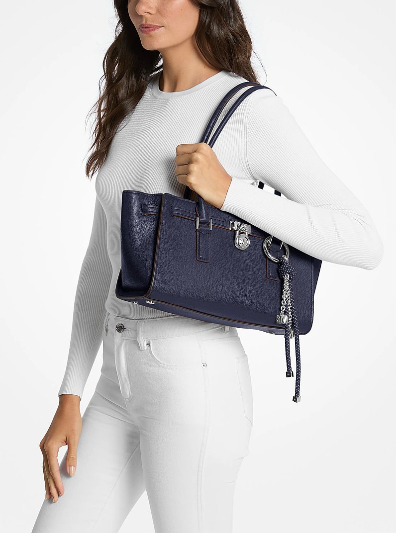 Bolso satchel Hamilton Moderne peque&ntilde;o de piel in VESTIDO AZUL | Michael Kors