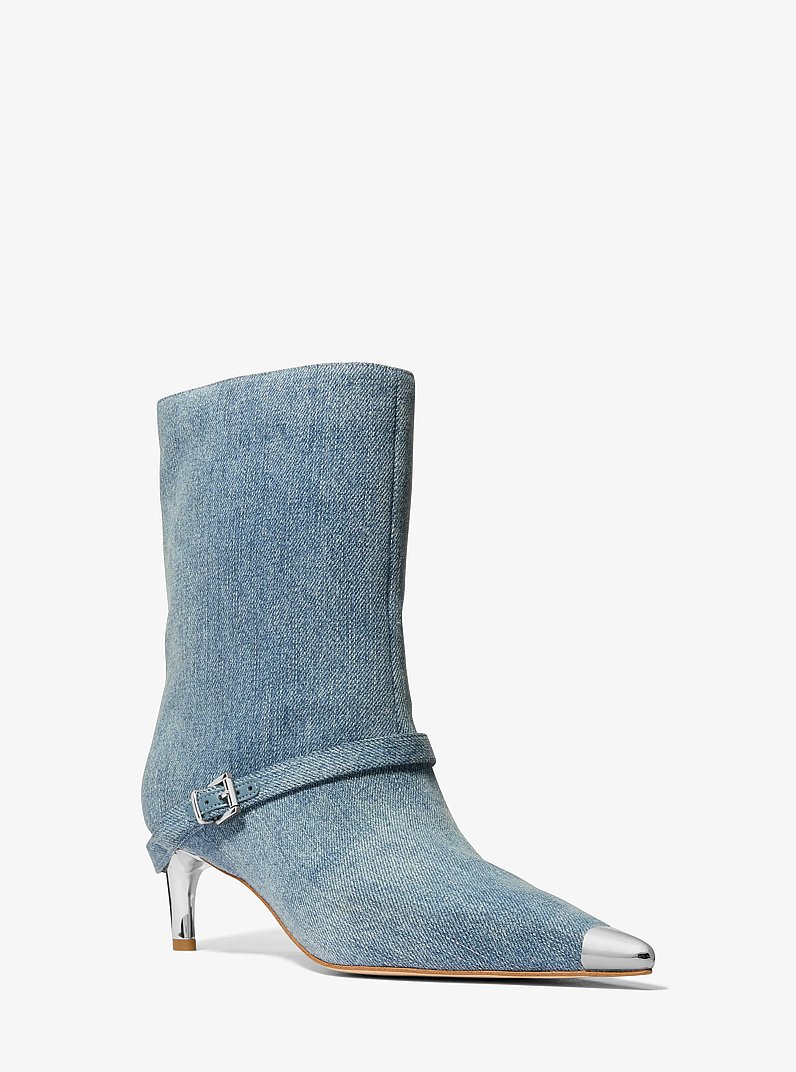 Stivale Kasia in denim con cintura in BIANCO/ROSA INTENSO | Michael Kors