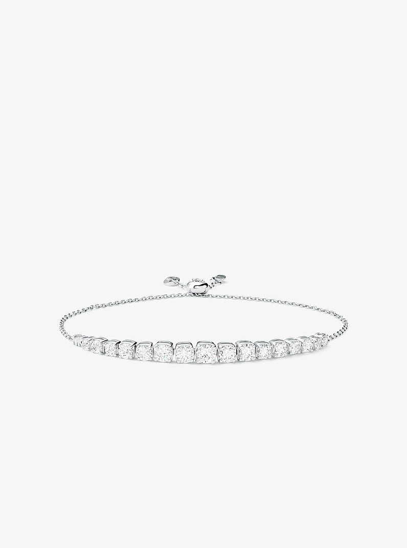 Pulsera de plata de ley con chapado en metal precioso, circonio c&uacute;bico y cierre deslizante in PLATEADO | Michael Kors