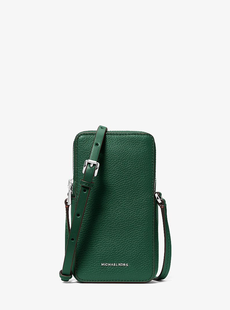Jet Set Small Leather Smartphone Crossbody Bag in MOSS | Michael Kors