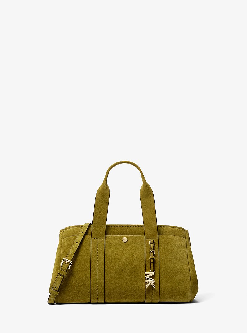 Romee Small Suede Satchel in PISTACHIO | Michael Kors