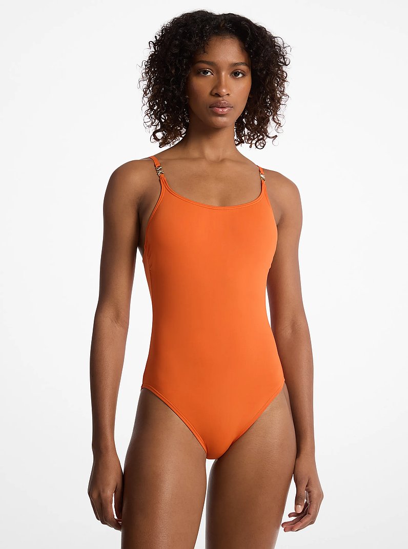 Stretch Nylon Swimsuit in LORANGE | Michael Kors