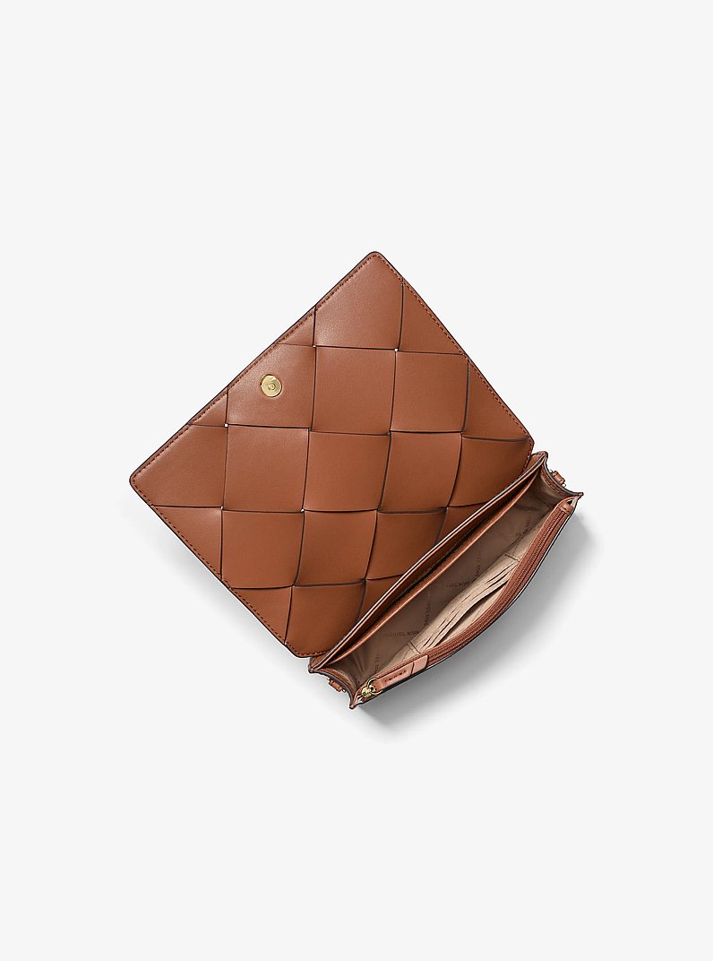 Sac &agrave; bandouli&egrave;re Jet Set de taille moyenne en cuir tress&eacute; in VALISE | Michael Kors