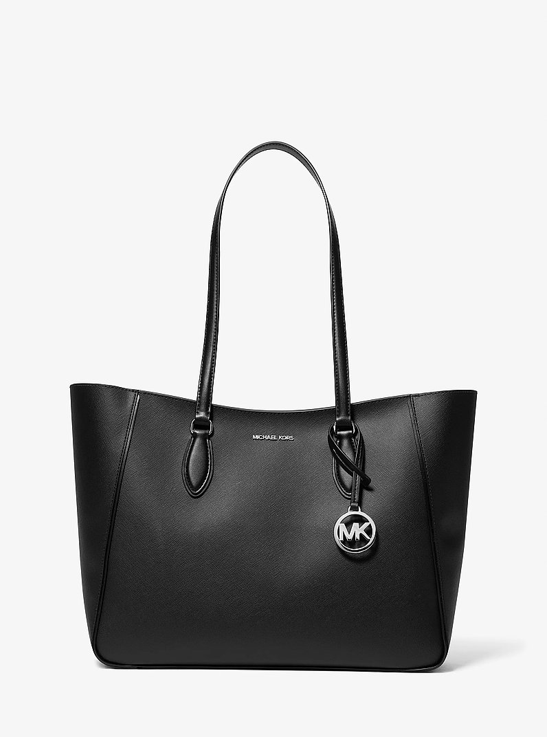 Jet Set Travel Large Smooth and Signature Logo 3-in-1 Tote Bag in BLACK | Michael Kors