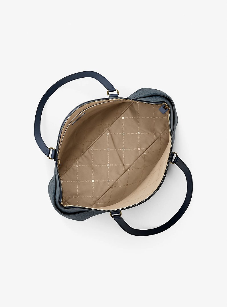 Borsa tote Sienna media con stampa logo in BLU AMMIRAGLIO | Michael Kors