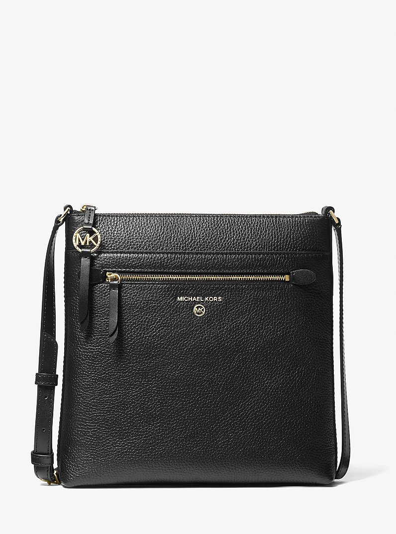 Bandolera Jet Set grande de cuero de grano in NEGRO | Michael Kors