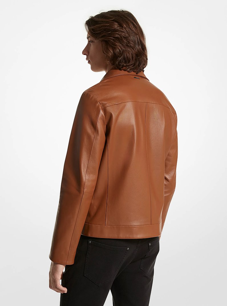 Giacca in pelle accoppiata in CUOIO | Michael Kors