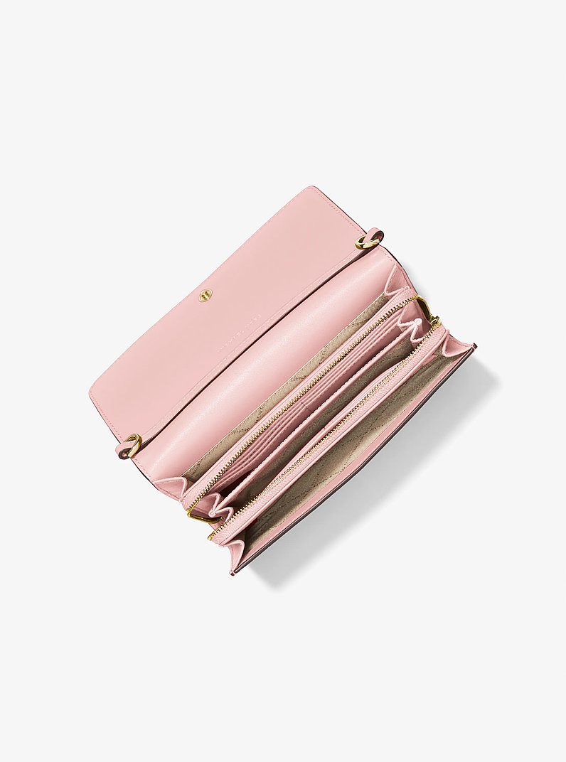Jet Set Large Leather Crossbody Bag in POWDER BLUSH | Michael Kors