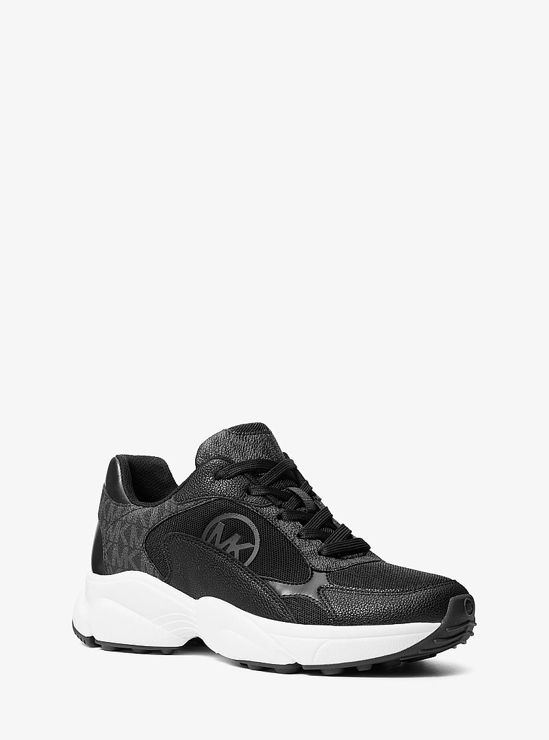 Samira Mixed-Media Trainer in BLACK | Michael Kors