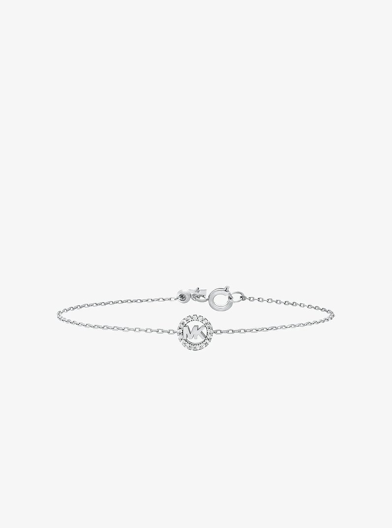 Pav&eacute; Logo Charm Bracelet in SILVER | Michael Kors