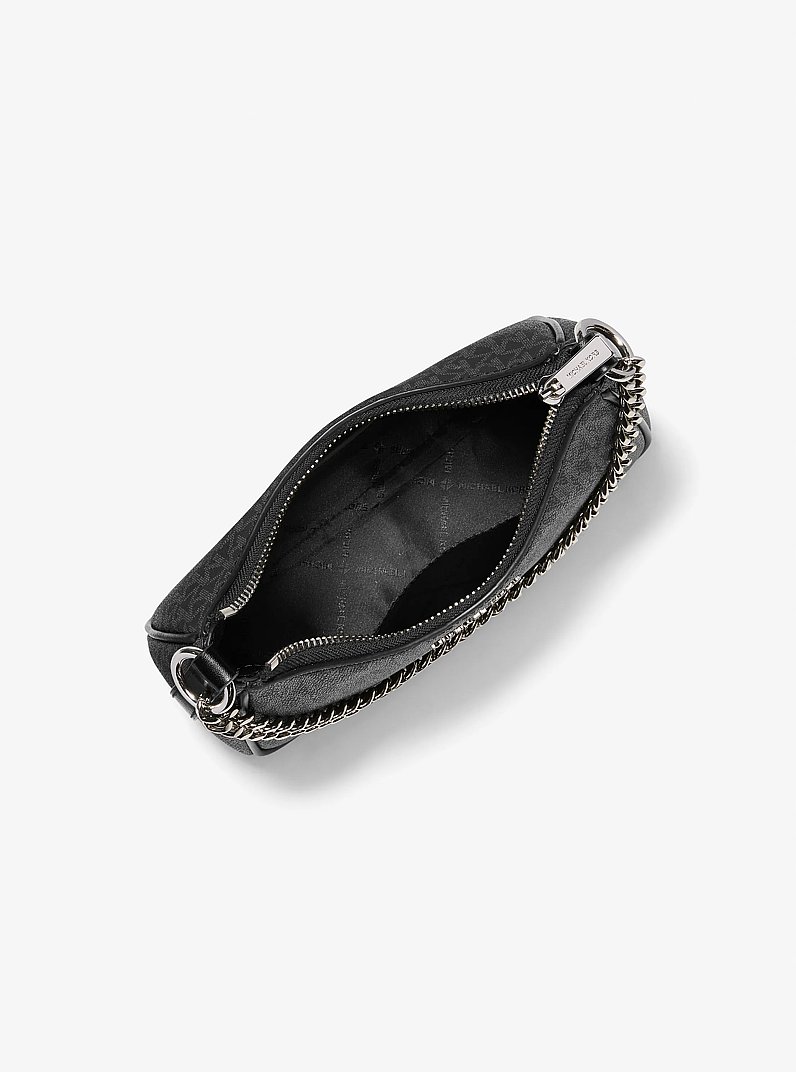 Jet Set Travel Signature Logo Convertible Crossbody Bag in BLACK | Michael Kors