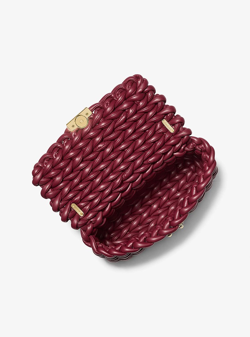 Tribeca Large Hand-Braided Leather Shoulder Bag in MULBERRY | Michael Kors