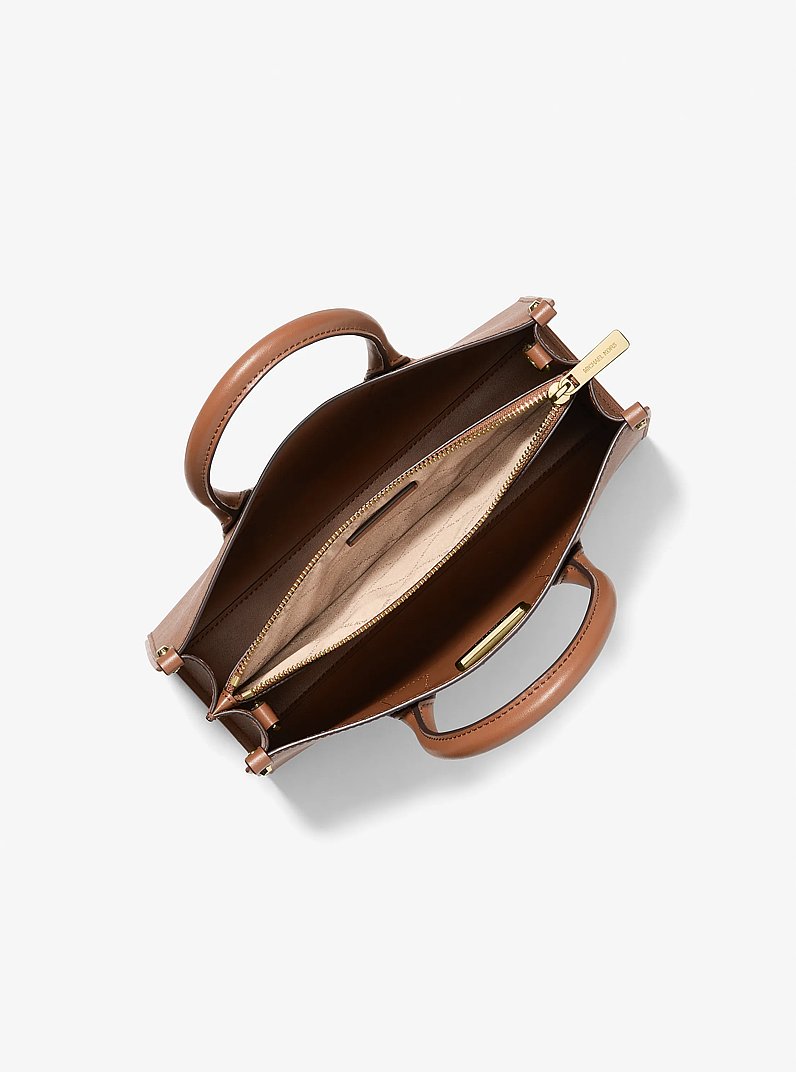 Borsa a tracolla convertibile Maple piccola in pelle Saffiano in CUOIO | Michael Kors