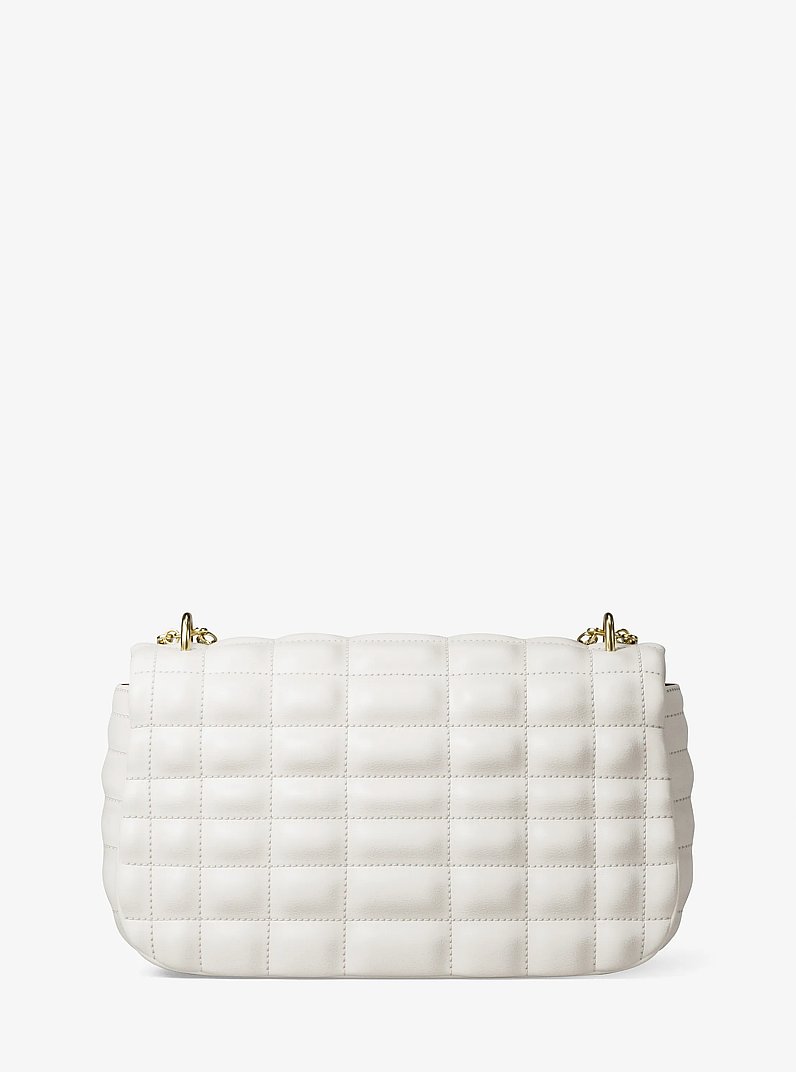 Tribeca Large Quilted Leather Shoulder Bag in LT CREAM | Michael Kors
